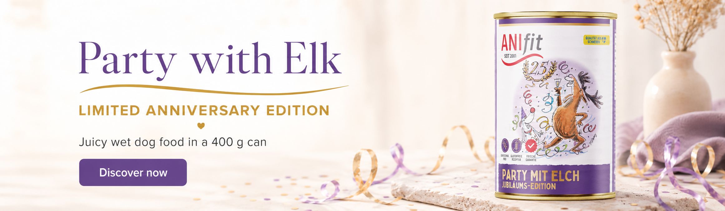 Neues Produkt Party mit Elch